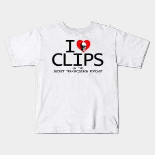 "I love clips" (Black) Kids T-Shirt